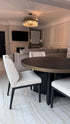 Floren Round 4-5 Seater Dining Table - Oak Black